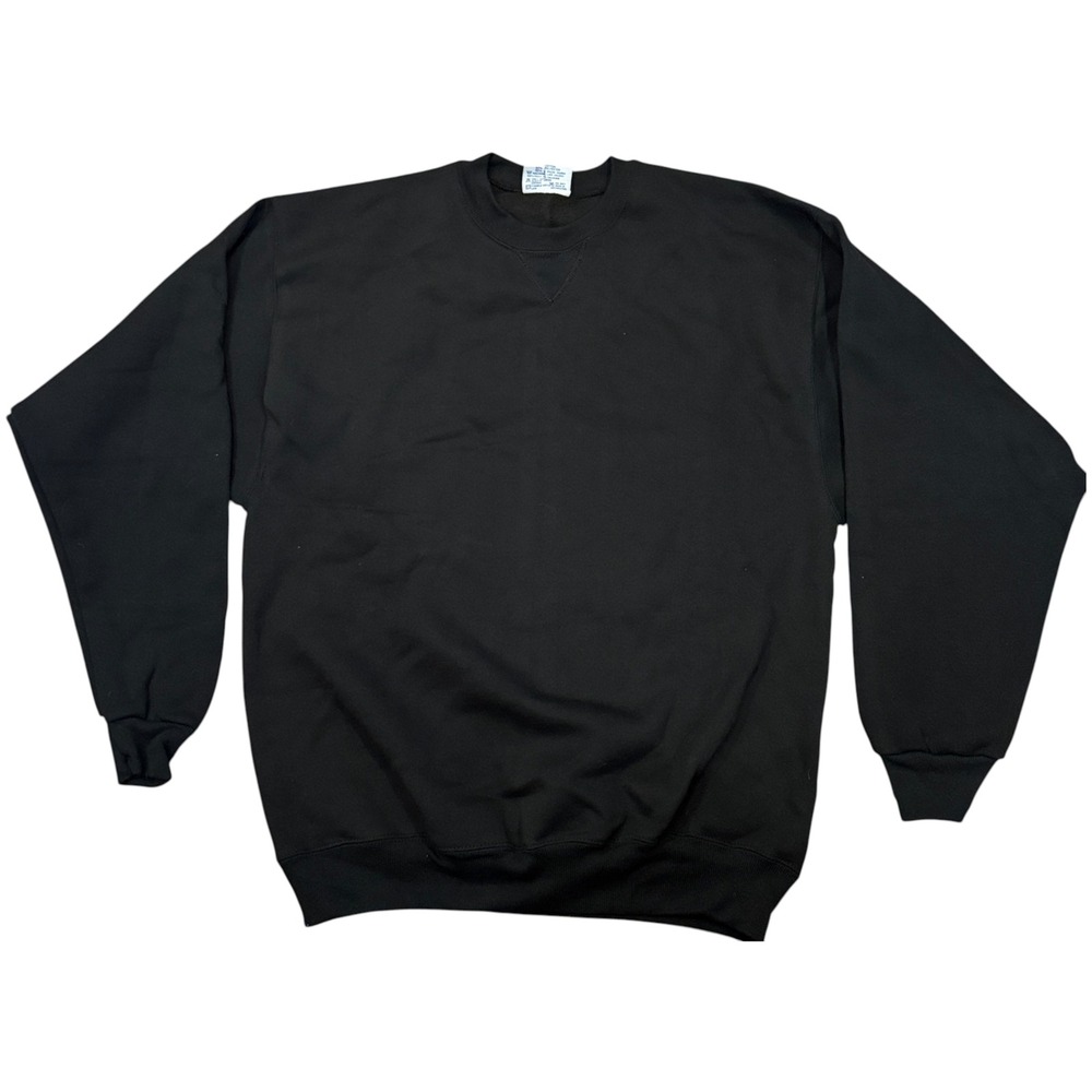 Hanes Classics Vintage Crewneck Sweatshirt Black USA Blank Mens Box Fit L